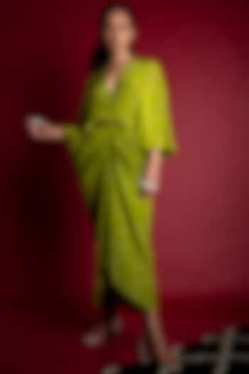 Pista Green Printed Kite Dress by Nupur Kanoi