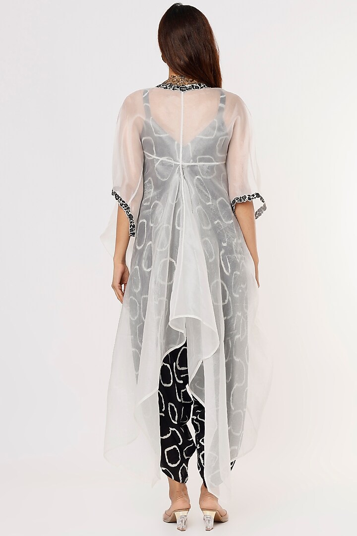 Black Printed Jumpsuit With Tailcoat by Nupur Kanoi at Pernia's Pop Up Shop