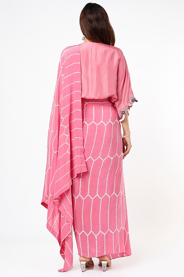 Pink Bemberg Crepe Skirt Set by Nupur Kanoi at Pernia's Pop Up Shop