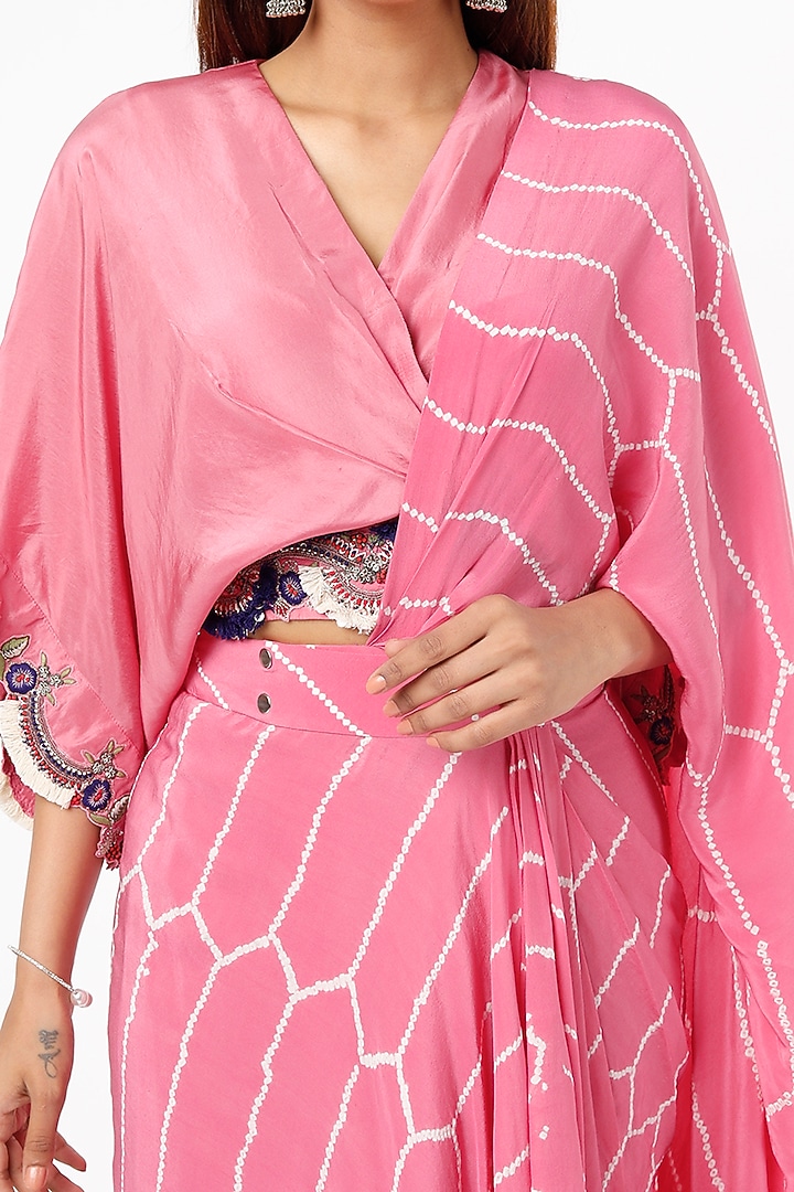 Pink Bemberg Crepe Skirt Set by Nupur Kanoi at Pernia's Pop Up Shop