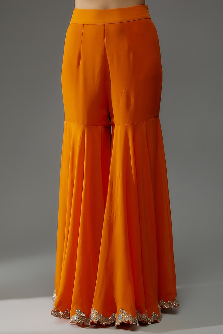 Orange Crepe Gharara Set by Nupur Kanoi at Pernia's Pop Up Shop