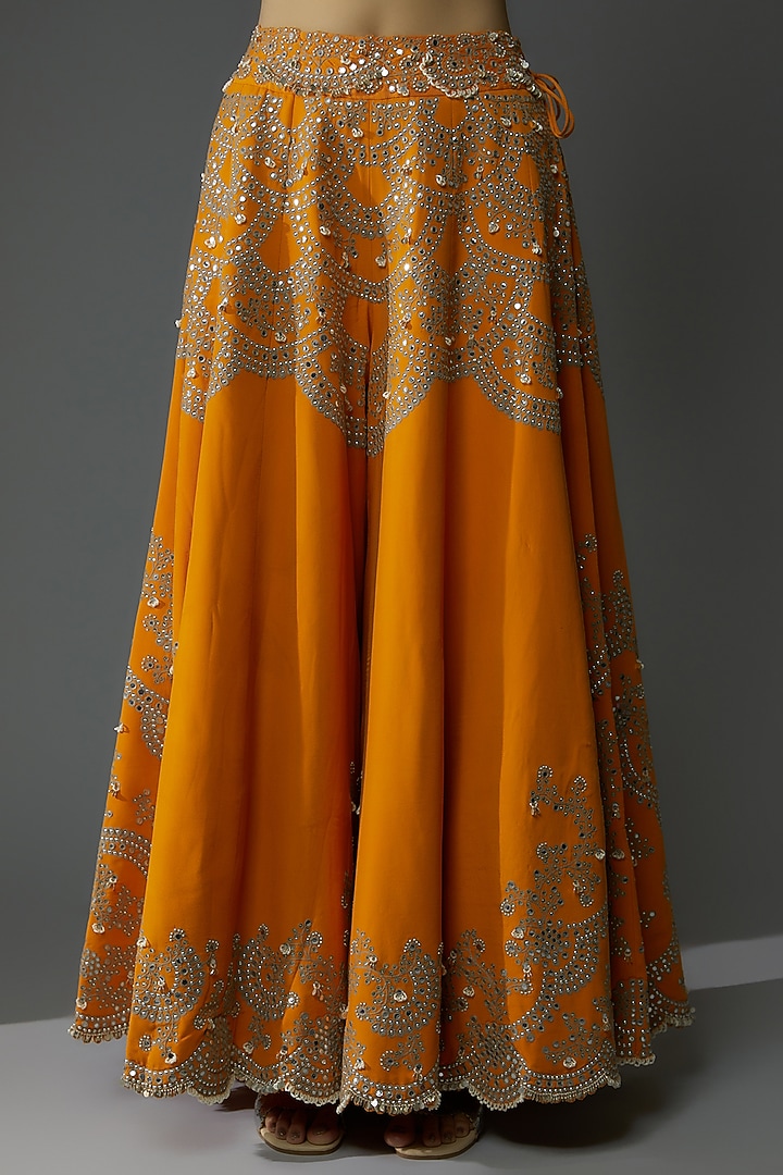 Orange Crepe Bridal Sharara Set by Nupur Kanoi at Pernia's Pop Up Shop