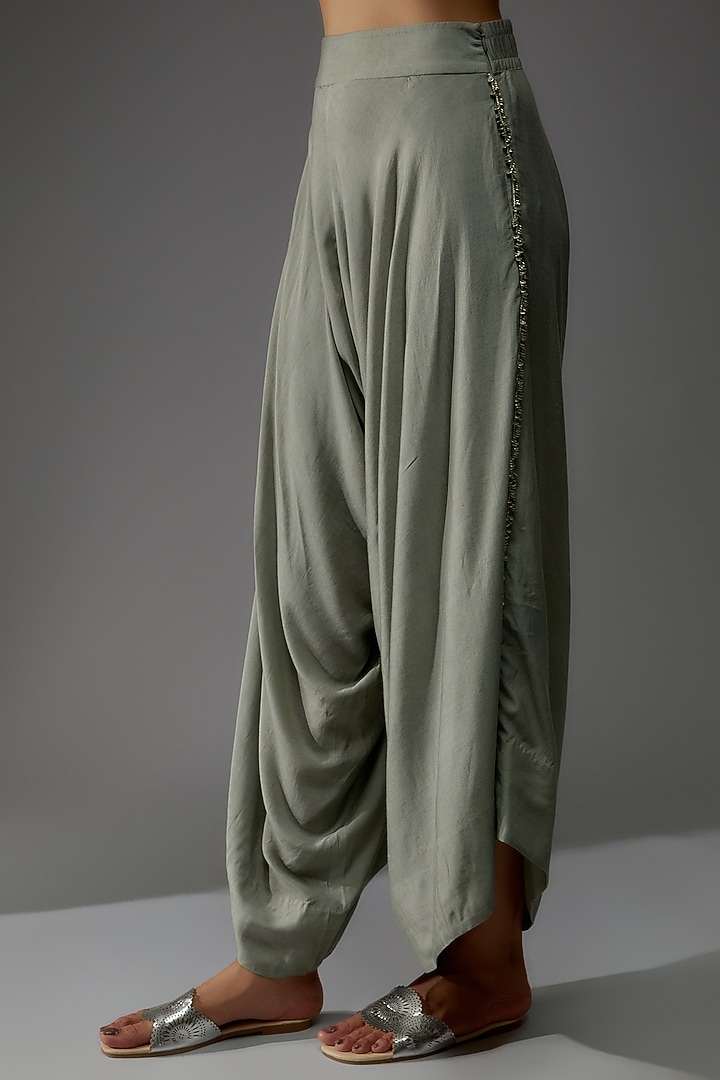 Fuchsia Silk Hand Embroidered Cape Set by Nupur Kanoi at Pernia's Pop Up Shop