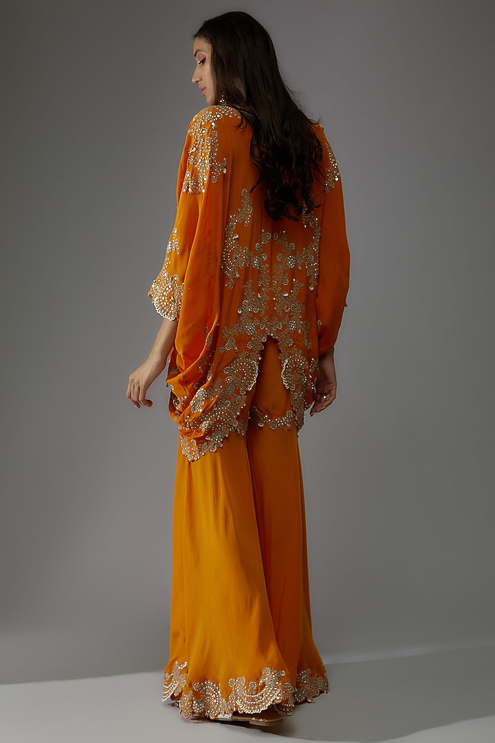 Orange Crepe Gharara Set by Nupur Kanoi at Pernia's Pop Up Shop