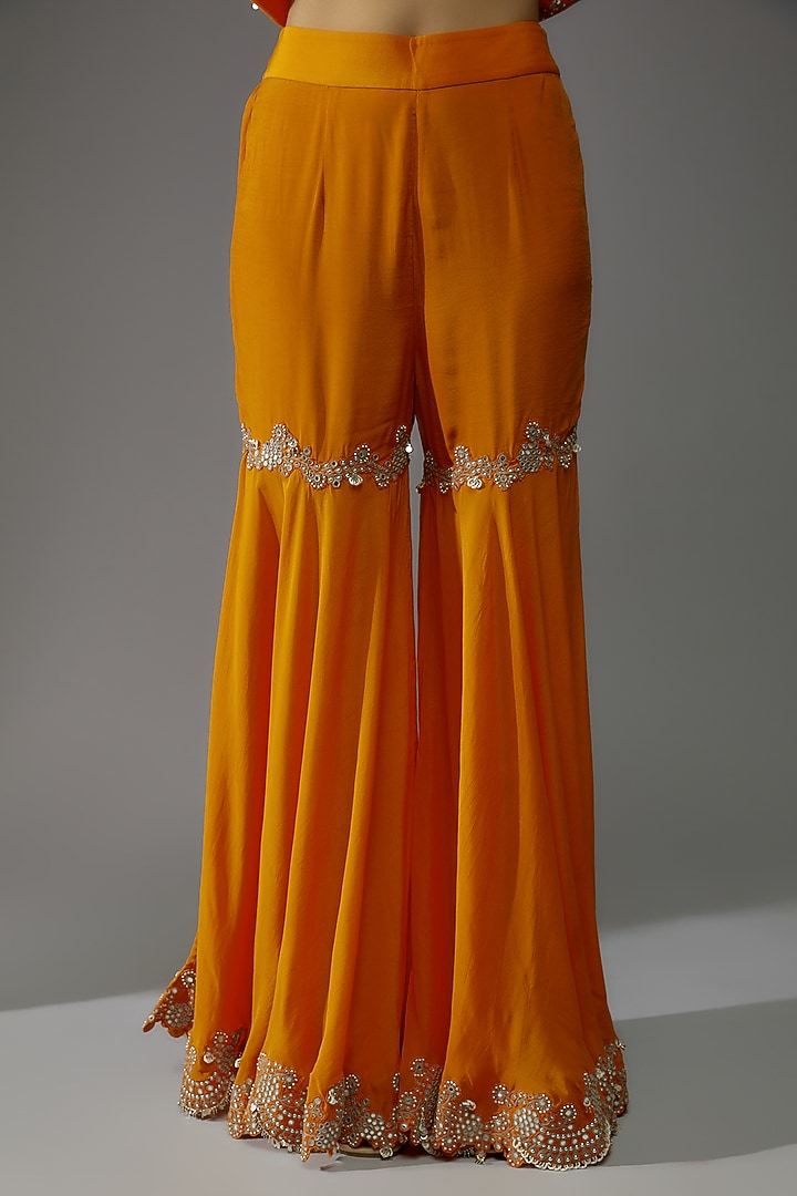 Orange Crepe Gharara Set by Nupur Kanoi at Pernia's Pop Up Shop