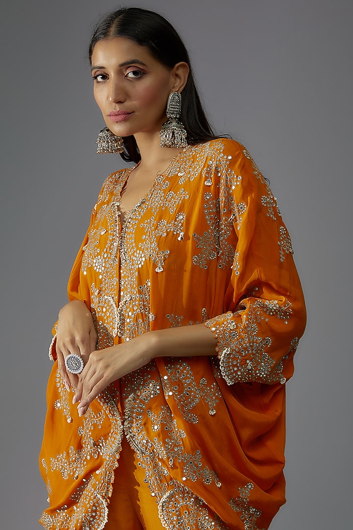 Orange Crepe Gharara Set by Nupur Kanoi at Pernia's Pop Up Shop