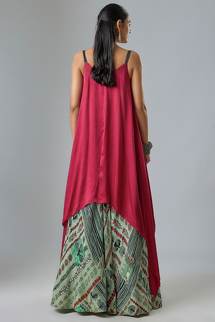 Mint Crepe Printed & Embroidered Wedding Lehenga Set by Nupur Kanoi at Pernia's Pop Up Shop
