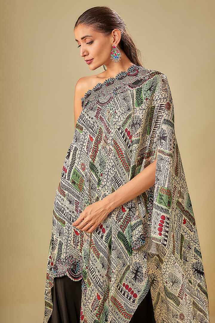 Black Crepe & Lycra Embroidered Gharara Set by Nupur Kanoi at Pernia's Pop Up Shop