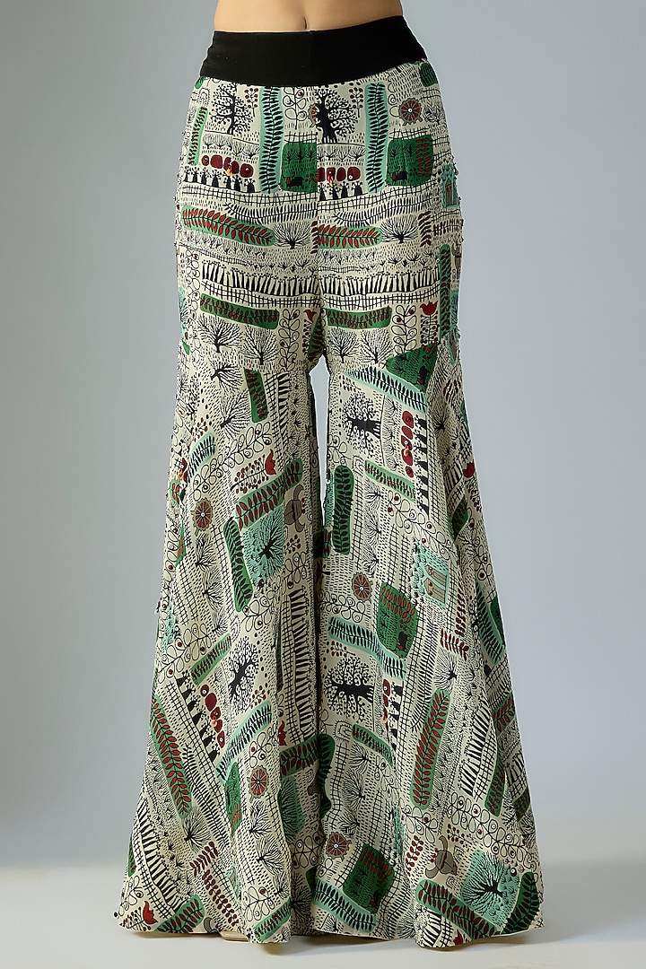 Mint Crepe Printed Gharara Set by Nupur Kanoi at Pernia's Pop Up Shop