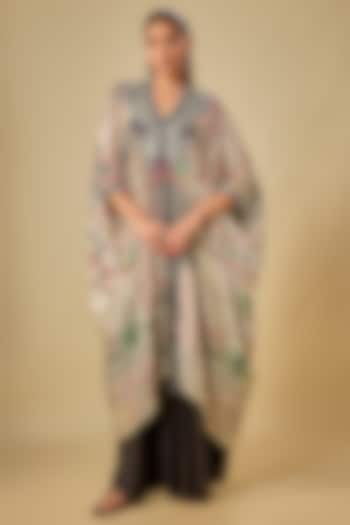 Black Satin Pick-Up Skirt Set by Nupur Kanoi at Pernia's Pop Up Shop