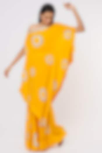 Mustard Printed Cape Set by Nupur Kanoi at Pernia's Pop Up Shop