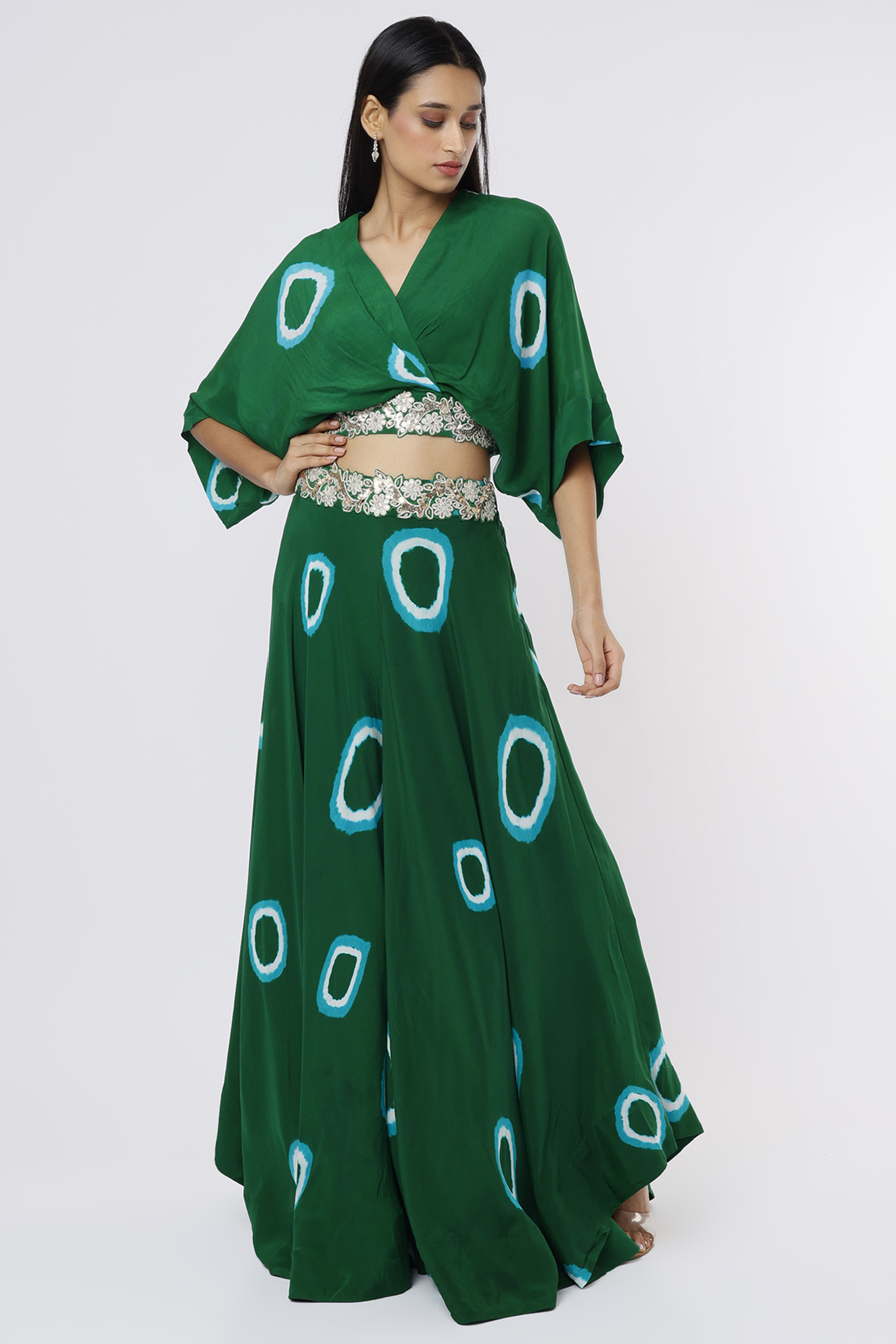 Emerald Green Printed Wedding Sharara Set by Nupur Kanoi at Pernia's Pop Up Shop