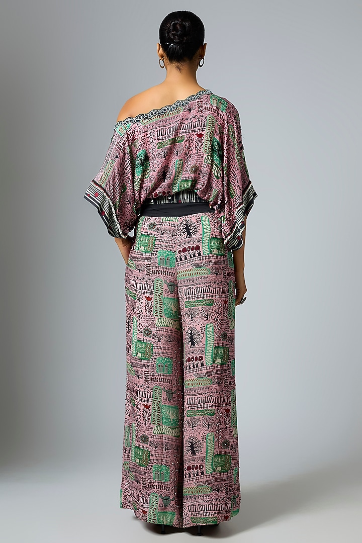 Old Rose Crepe Printed Co-Ord Set by Nupur Kanoi at Pernia's Pop Up Shop
