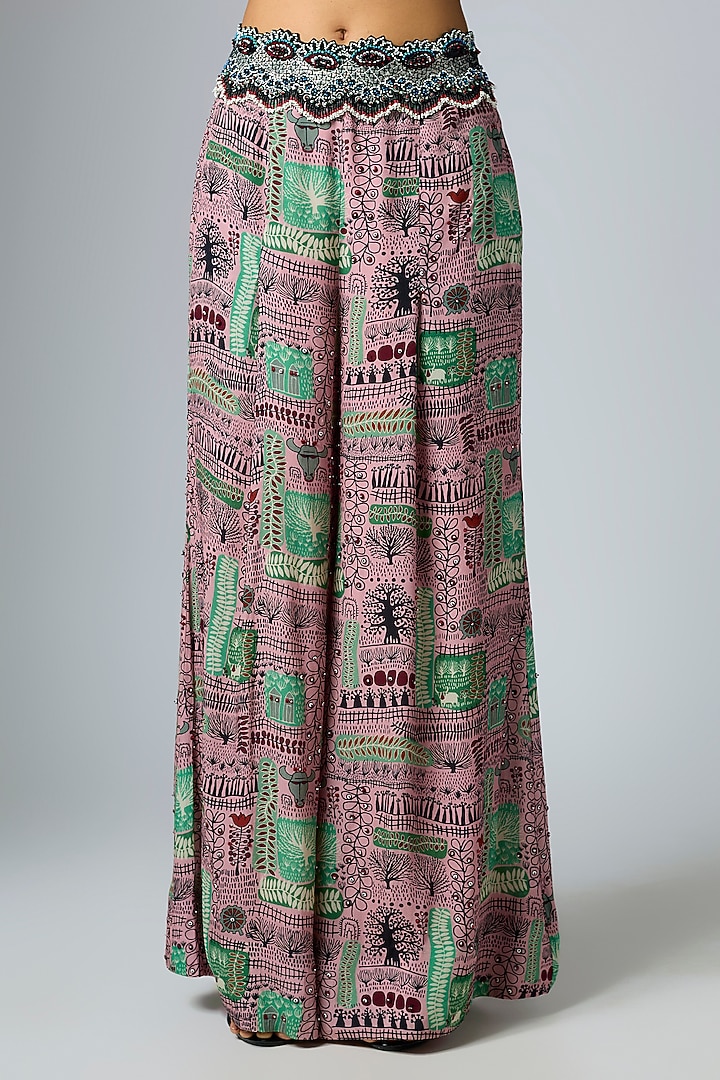 Old Rose Crepe Printed Co-Ord Set by Nupur Kanoi at Pernia's Pop Up Shop