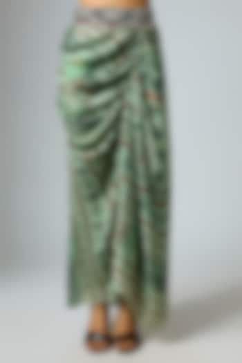 Mint Satin Skirt Set by Nupur Kanoi at Pernia's Pop Up Shop