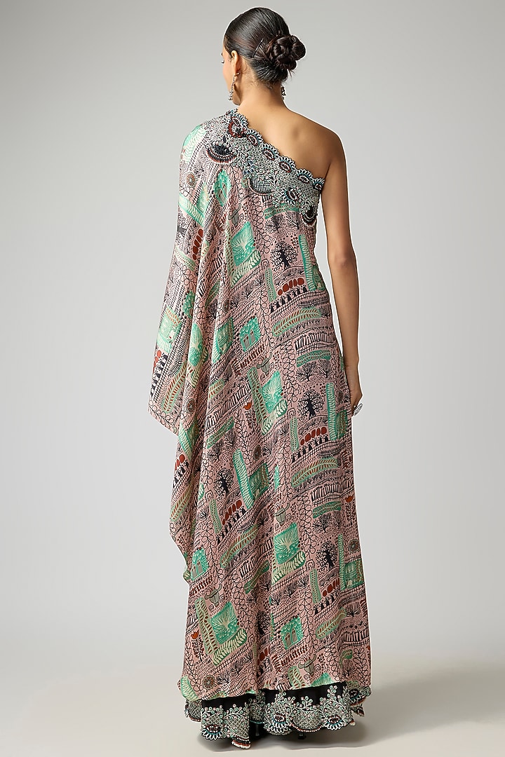 Black Crepe & Lycra Hand Embroidered Gharara Set by Nupur Kanoi at Pernia's Pop Up Shop