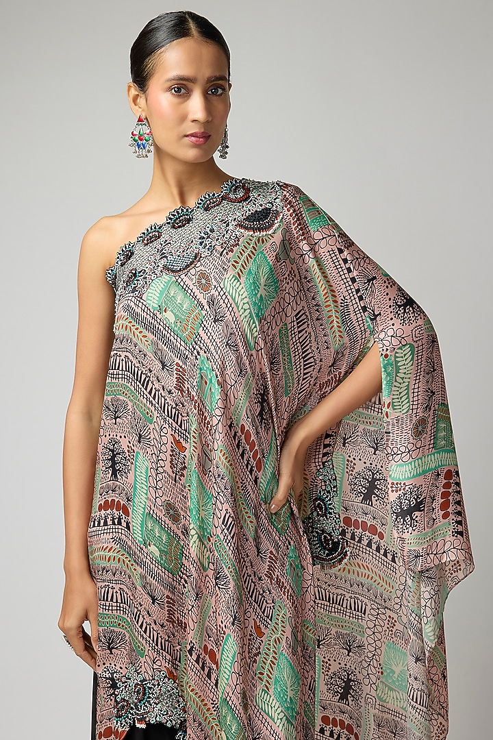 Black Crepe & Lycra Hand Embroidered Gharara Set by Nupur Kanoi at Pernia's Pop Up Shop