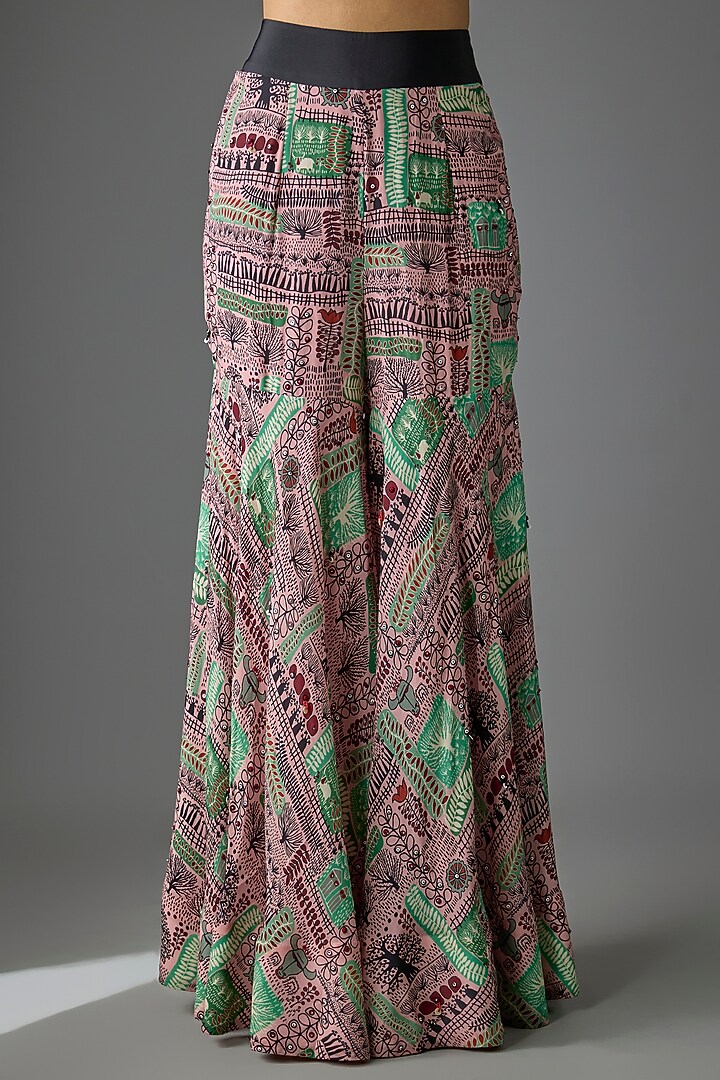 Old Rose Crepe Digital Printed Gharara Set by Nupur Kanoi at Pernia's Pop Up Shop