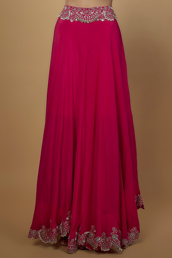 Fuchsia Crepe Bridal Sharara Set by Nupur Kanoi at Pernia's Pop Up Shop