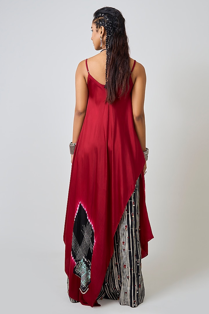 Black Crepe Printed A-Line Pant Set by Nupur Kanoi at Pernia's Pop Up Shop