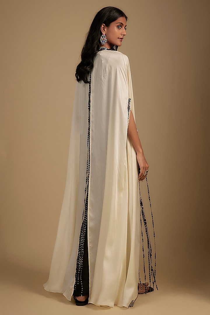 Black Satin Drawstring Skirt Set by Nupur Kanoi at Pernia's Pop Up Shop