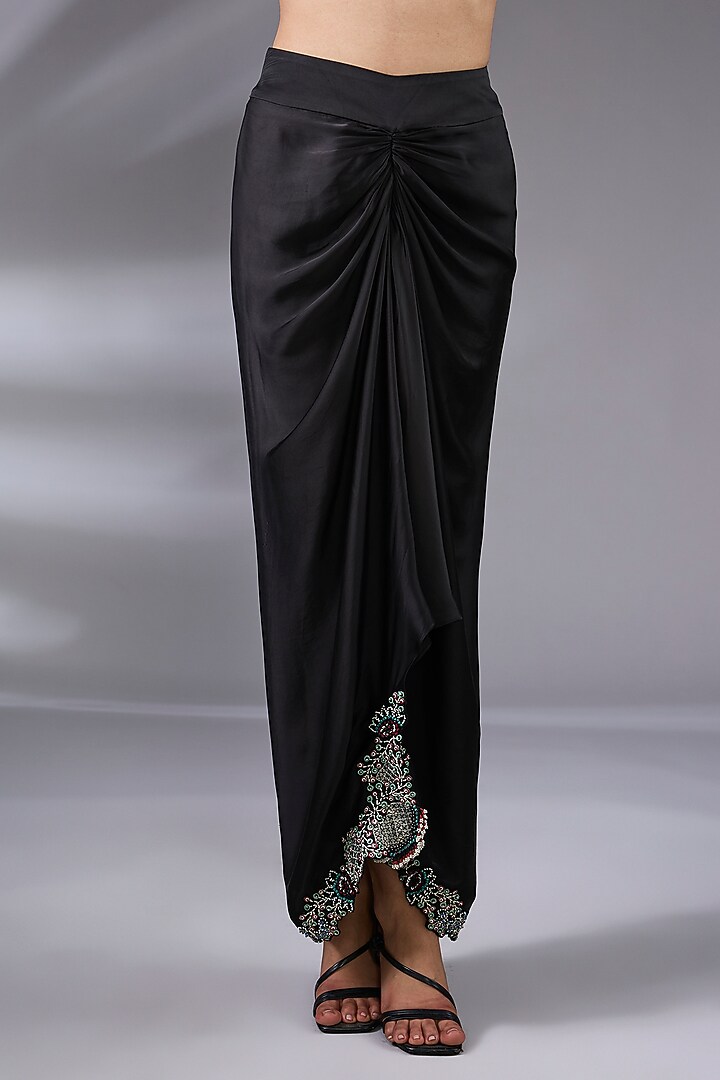 Mint Crepe Hand Embroidered Long Jacket Set by Nupur Kanoi at Pernia's Pop Up Shop