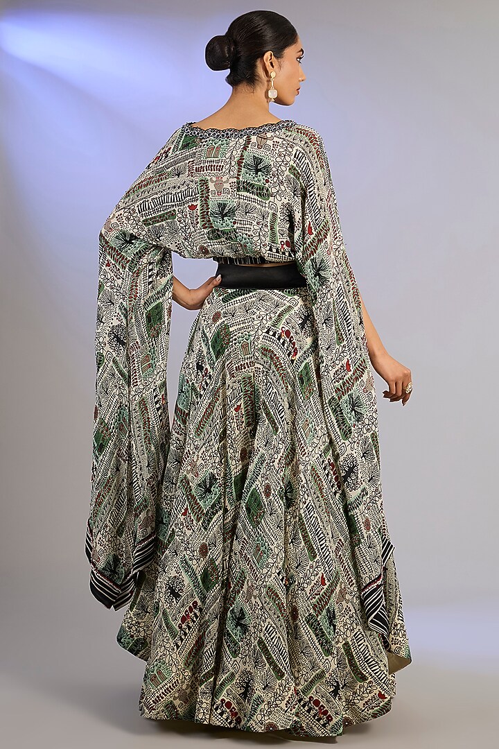 Off-White Crepe Printed Bridal Sharara Set by Nupur Kanoi at Pernia's Pop Up Shop