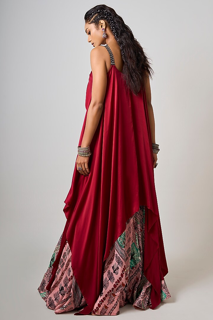 Mint Green Crepe Printed & Hand Embroidered Wedding Lehenga Set by Nupur Kanoi at Pernia's Pop Up Shop