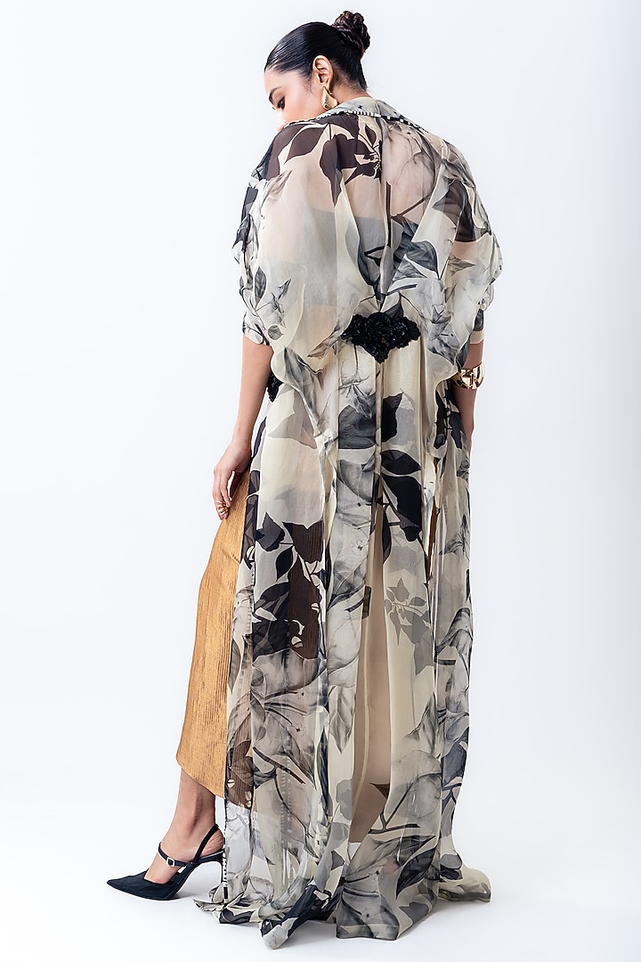 Gold Banarasi Silk & Organza Jacket Party Wear Dress by Nupur Kanoi at Pernia's Pop Up Shop
