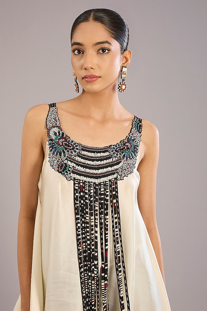 Navy Blue Crepe Hand Embroidered Bridal Sharara Set by Nupur Kanoi at Pernia's Pop Up Shop
