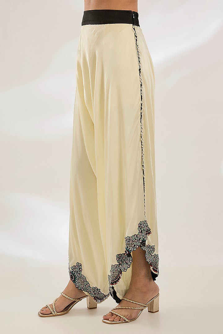 Navy Silk & Crepe Hand Embroidered Cape Set by Nupur Kanoi at Pernia's Pop Up Shop