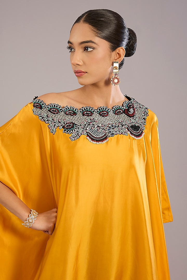 Black Satin Draped Pant Set by Nupur Kanoi at Pernia's Pop Up Shop