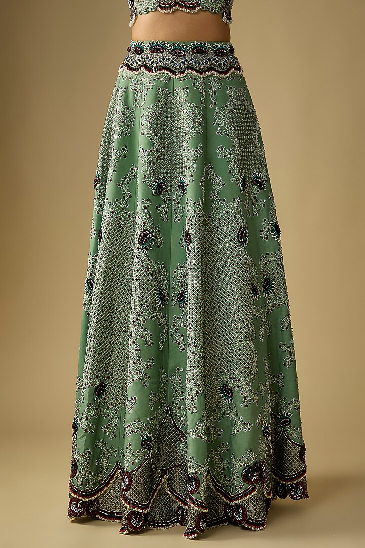Mint Georgette Cape Set by Nupur Kanoi at Pernia's Pop Up Shop