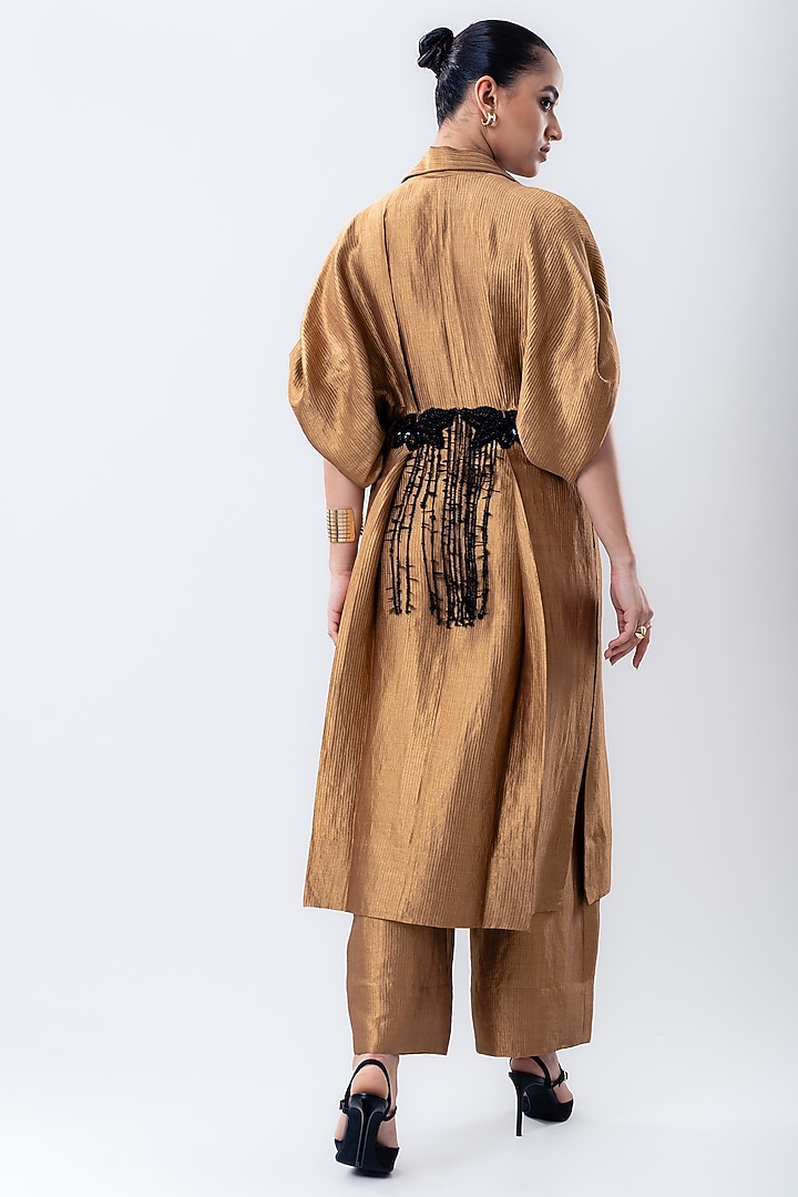 Gold Banarasi Silk Pant Set by Nupur Kanoi at Pernia's Pop Up Shop