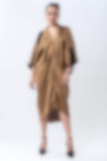 Gold Banarasi Silk Kaftan Cocktail Dress by Nupur Kanoi at Pernia's Pop Up Shop