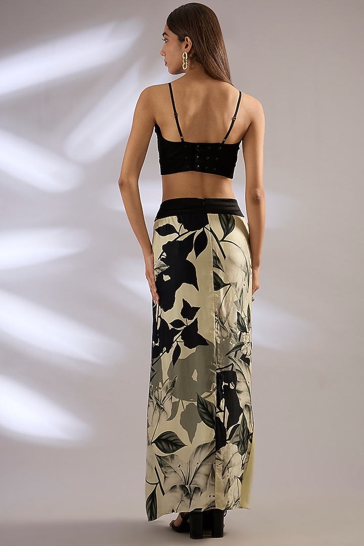 Off-White Chiffon Printed Cape Set by Nupur Kanoi at Pernia's Pop Up Shop