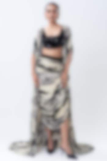 Off-White Chiffon & Lycra Printed Jacket Set by Nupur Kanoi at Pernia's Pop Up Shop