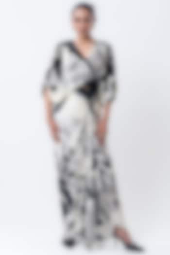 Off-White Crepe & Satin Printed Skirt Set by Nupur Kanoi at Pernia's Pop Up Shop