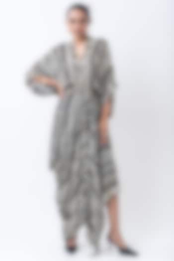 Multi-Colored Crepe Striped Kaftan Dress by Nupur Kanoi at Pernia's Pop Up Shop
