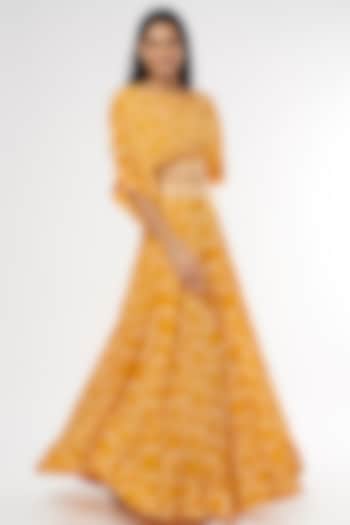 Mustard Printed Wedding Sharara Set by Nupur Kanoi at Pernia's Pop Up Shop