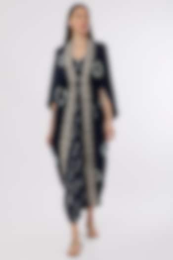 Blue Printed Jumpsuit by Nupur Kanoi