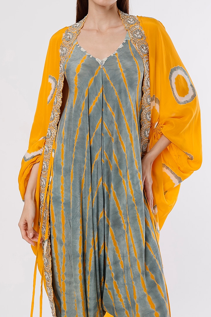 Grey & Mustard Printed Jumpsuit by Nupur Kanoi at Pernia's Pop Up Shop