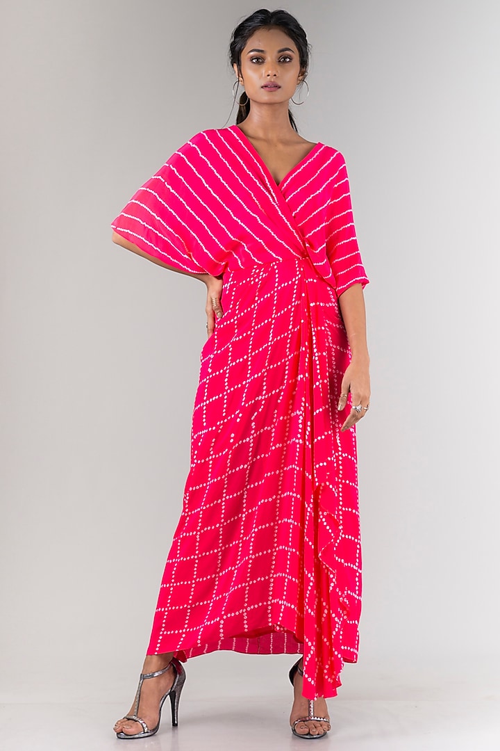 Coral Bandhani Dress by Nupur Kanoi