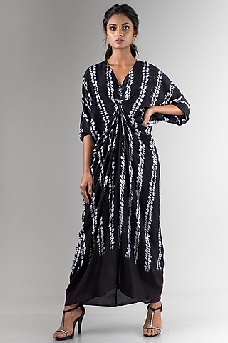 Black Crepe Printed Dress by Nupur Kanoi