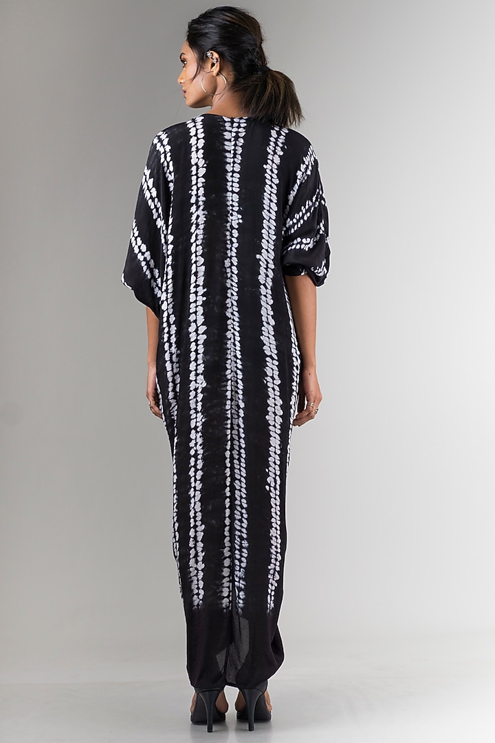 Black Crepe Printed Vacation Dress by Nupur Kanoi at Pernia's Pop Up Shop