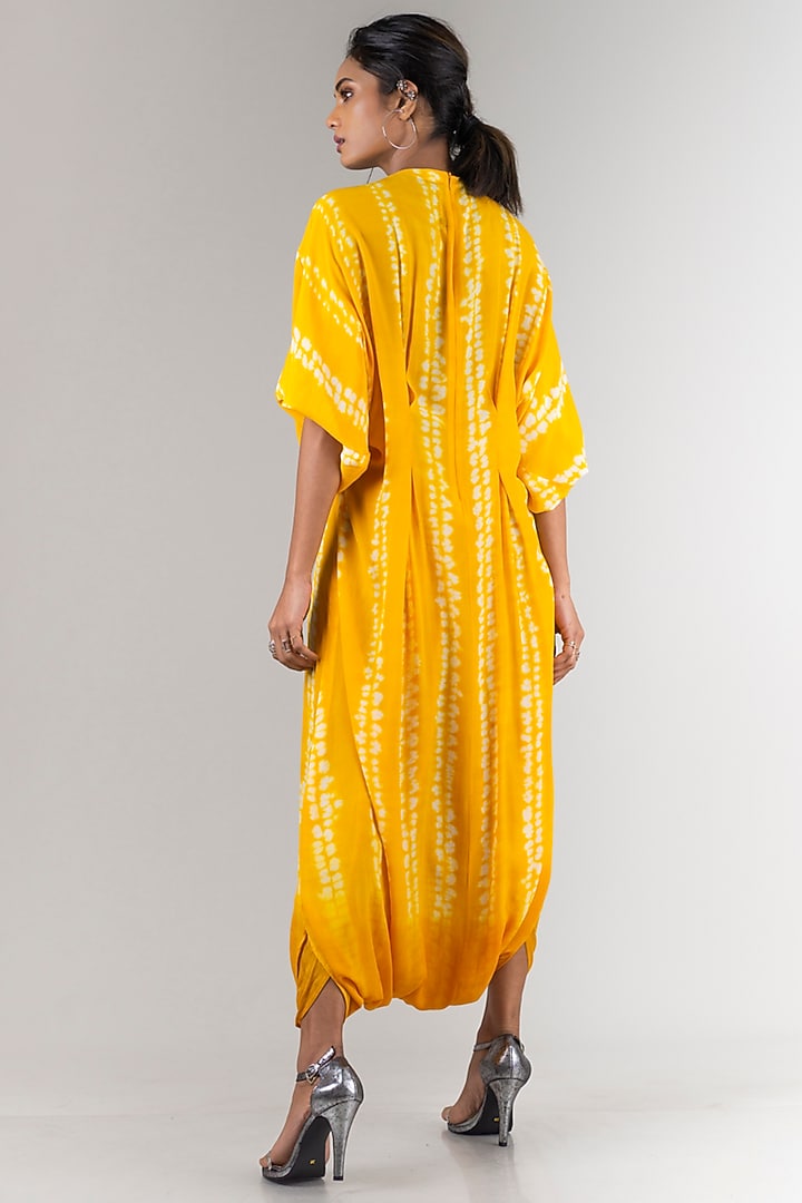Yellow Shibori Jumpsuit by Nupur Kanoi at Pernia's Pop Up Shop
