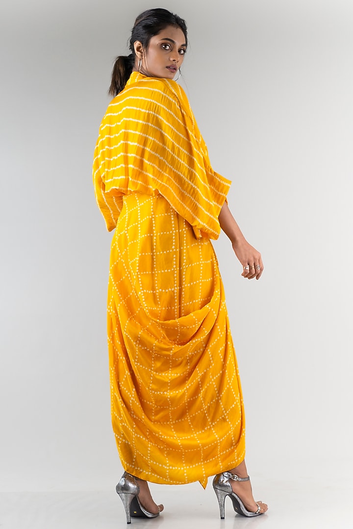 Yellow Kaftan Wrap Cocktail Dress by Nupur Kanoi at Pernia's Pop Up Shop