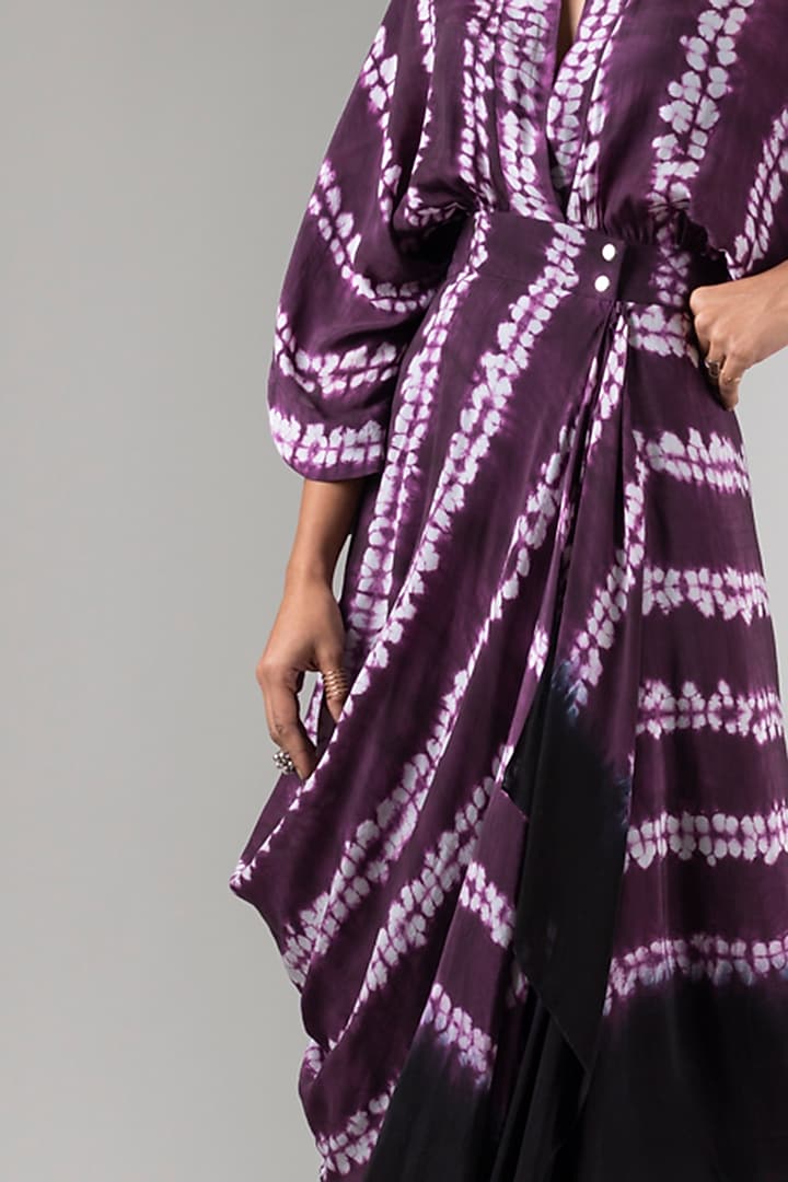 Plum Kaftan Wrap Vacation Dress by Nupur Kanoi at Pernia's Pop Up Shop