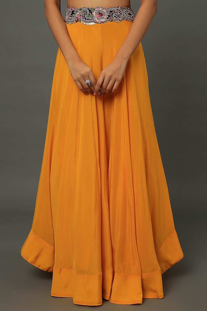 Orange Embroidered Jacket Set by Nupur Kanoi at Pernia's Pop Up Shop