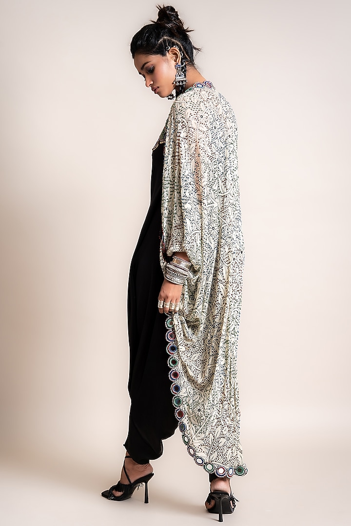 Black Embroidered Jumpsuit With Jacket by Nupur Kanoi at Pernia's Pop Up Shop